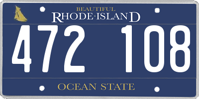 RI license plate 472108