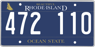 RI license plate 472110