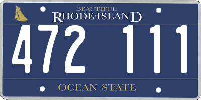 RI license plate 472111