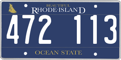 RI license plate 472113
