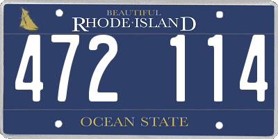 RI license plate 472114