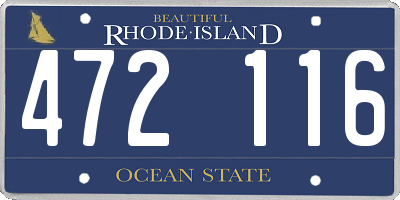 RI license plate 472116