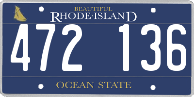 RI license plate 472136