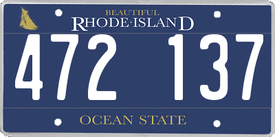 RI license plate 472137