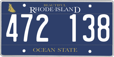 RI license plate 472138