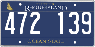 RI license plate 472139