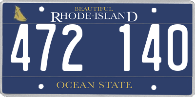 RI license plate 472140