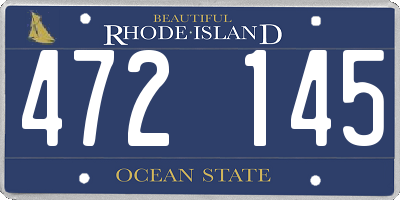 RI license plate 472145