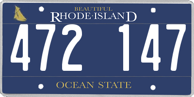 RI license plate 472147