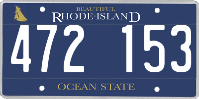 RI license plate 472153