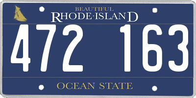 RI license plate 472163