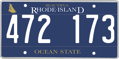RI license plate 472173