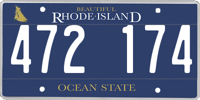 RI license plate 472174
