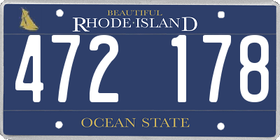 RI license plate 472178