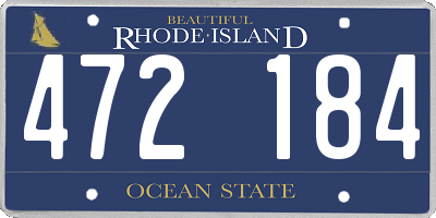 RI license plate 472184