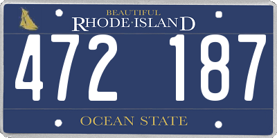 RI license plate 472187