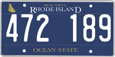 RI license plate 472189