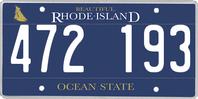 RI license plate 472193
