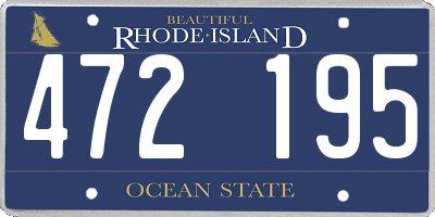 RI license plate 472195