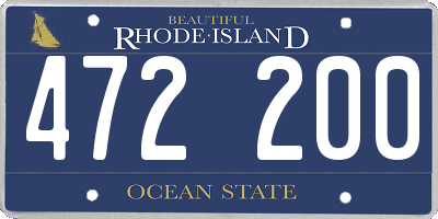 RI license plate 472200