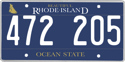 RI license plate 472205