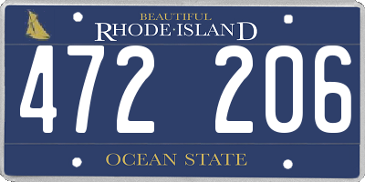 RI license plate 472206