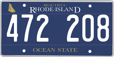 RI license plate 472208