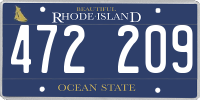 RI license plate 472209