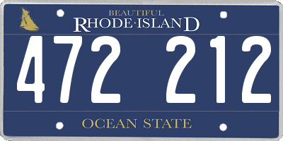 RI license plate 472212