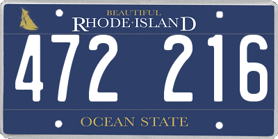RI license plate 472216