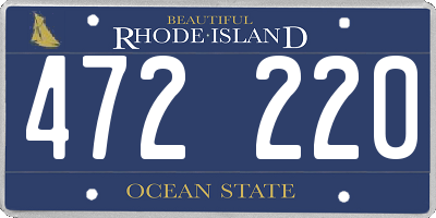 RI license plate 472220
