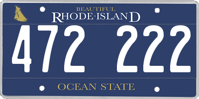 RI license plate 472222