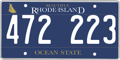 RI license plate 472223