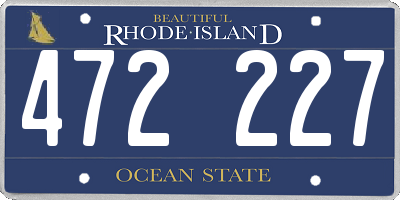 RI license plate 472227