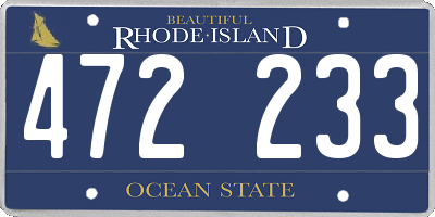 RI license plate 472233