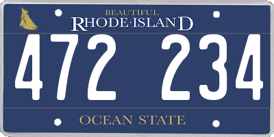 RI license plate 472234