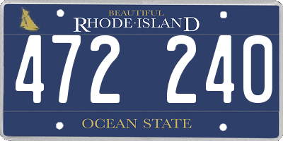 RI license plate 472240