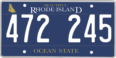 RI license plate 472245