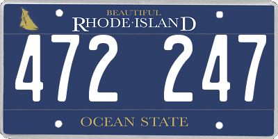RI license plate 472247