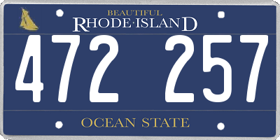 RI license plate 472257