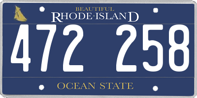 RI license plate 472258