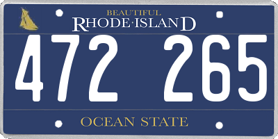 RI license plate 472265
