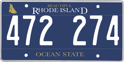RI license plate 472274