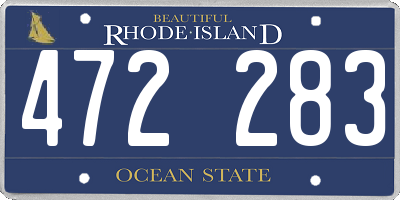 RI license plate 472283