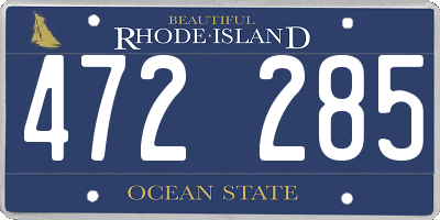 RI license plate 472285