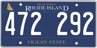 RI license plate 472292