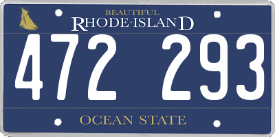 RI license plate 472293