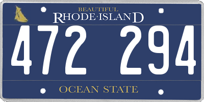 RI license plate 472294