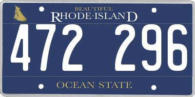 RI license plate 472296