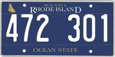 RI license plate 472301